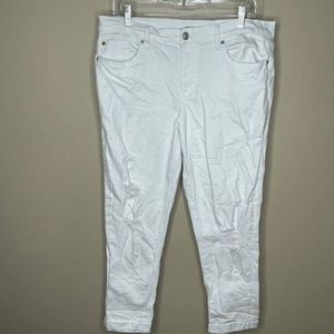 Hudson White Natalie Mid Rise Slim Boyfriend‎ Jeans